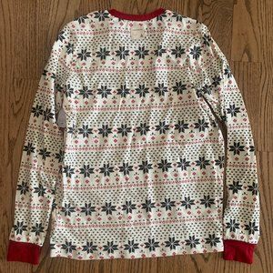 Adult Burts Bees Pajama Top Holiday PJ Snowflake